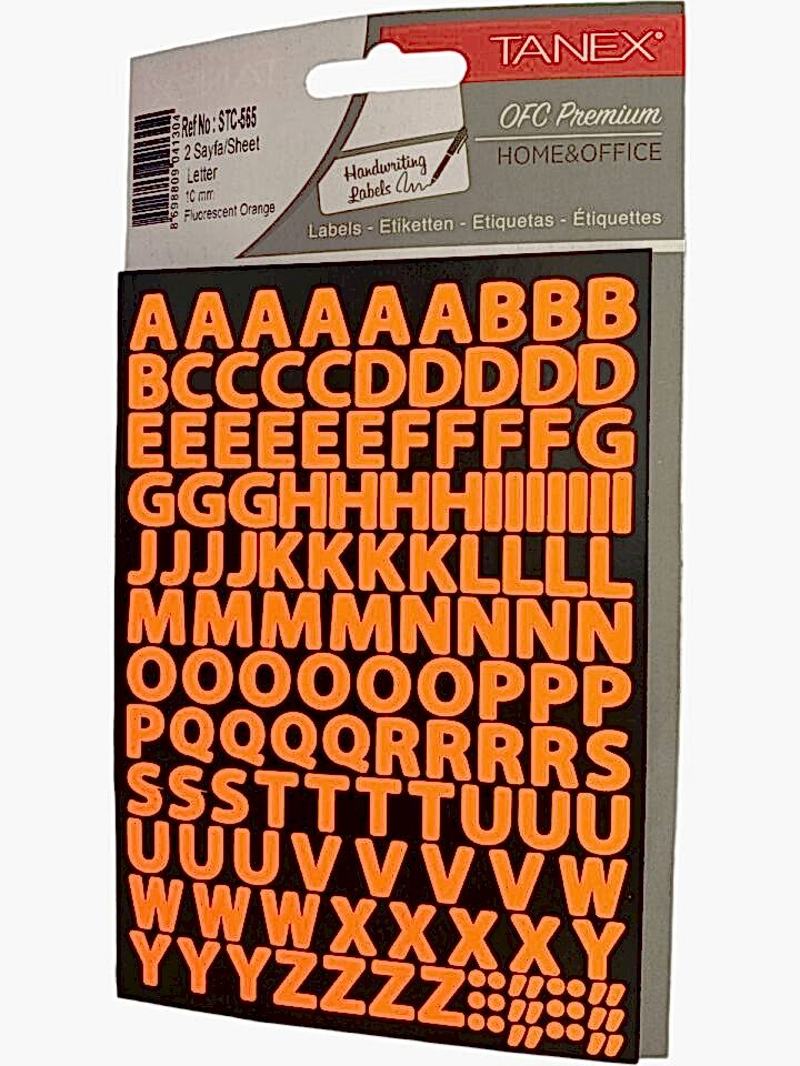 Tanex Stc-565 10 Mm Flo Turuncu Harf Etiketi