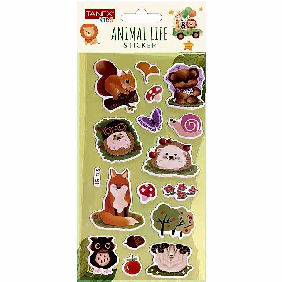 Tanex Tnx-5091 Animal Life Sticker-4 Puffy Etiketi