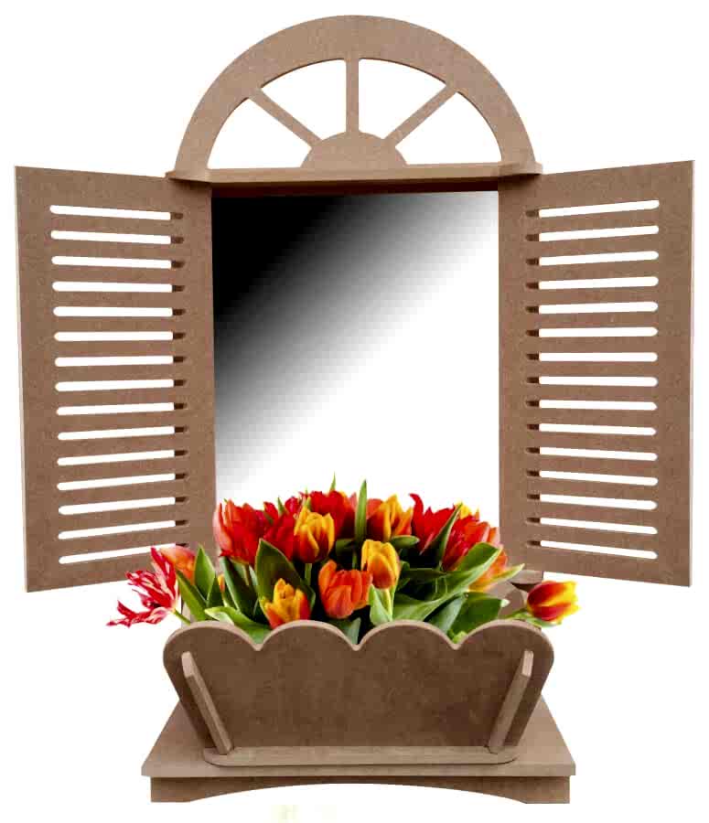 Okutan Ahşap Büyük Saksılı Pencere