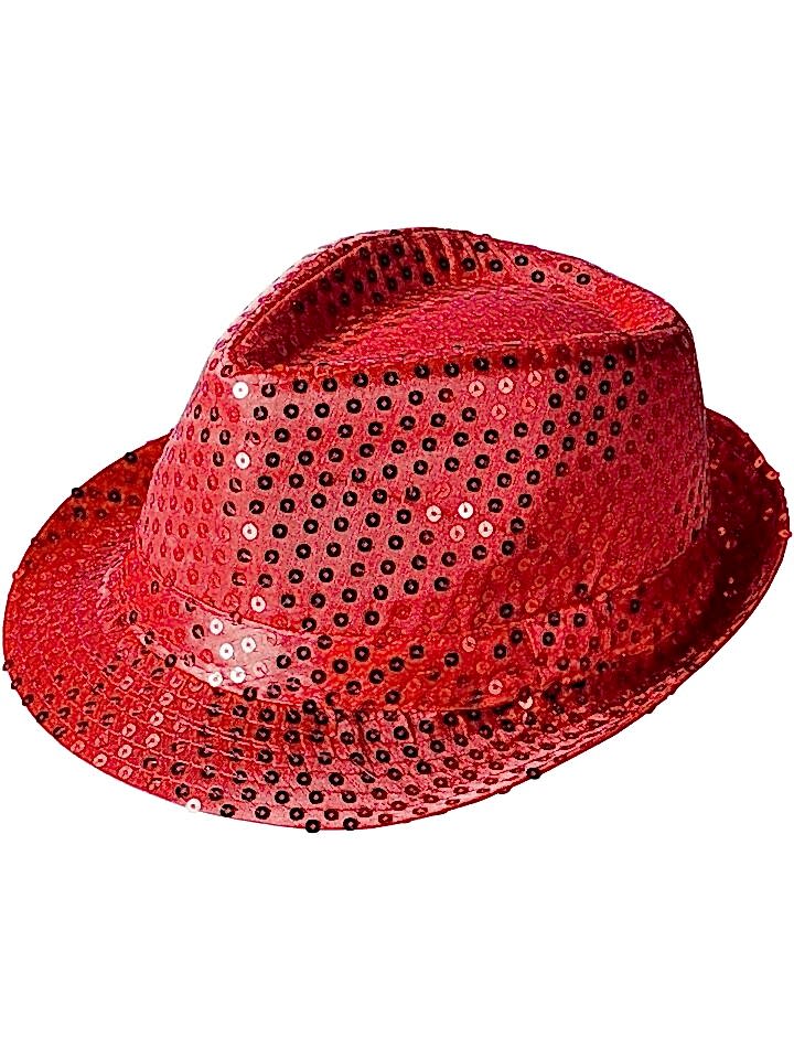 Samur Disko Star Kırmızı Payetli Fötr Şapka Yetişkin Boy