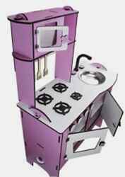 Okutan Ahşap Çocuk Oyun Mutfak Pembe