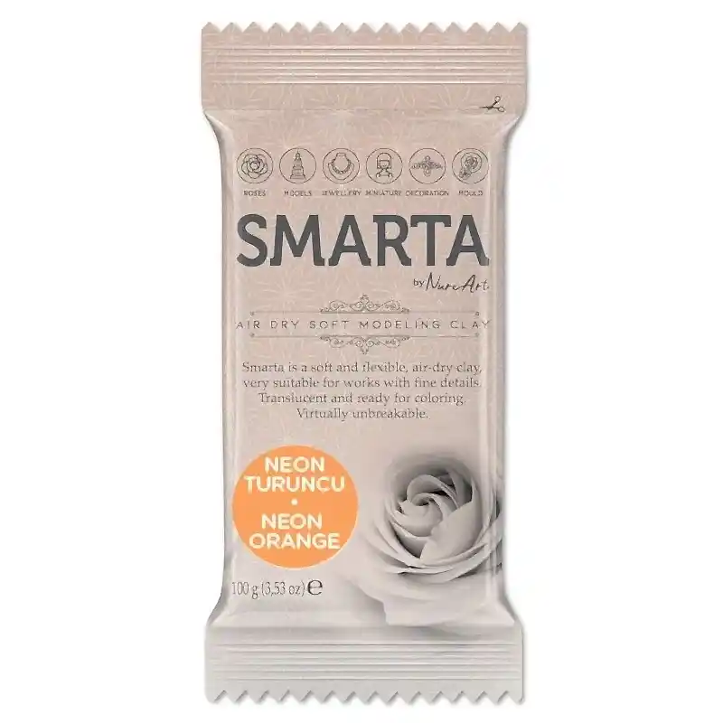 Nureart Smarta Havayla Kuruyan Modellemel Hamuru Neon Turuncu 100 Gr