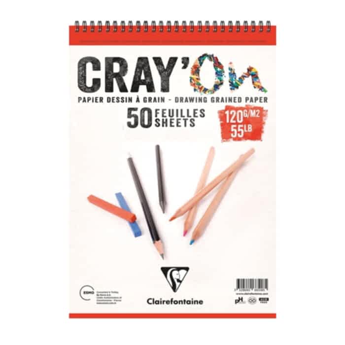 Clairefontaine Cray'On Çizim Blok A5 120 Gr 50 Yaprak Üstten Spiralli