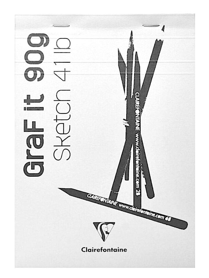 Clairefontaine Grafit Blanc Çizim Blok A6 90 Gr 80 Yp Üst Yapışkan