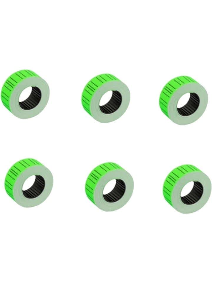 Tanex 12x21 Mm Çizgili Flo Yeşil Fiyat Etiketi 6 Lı Paket