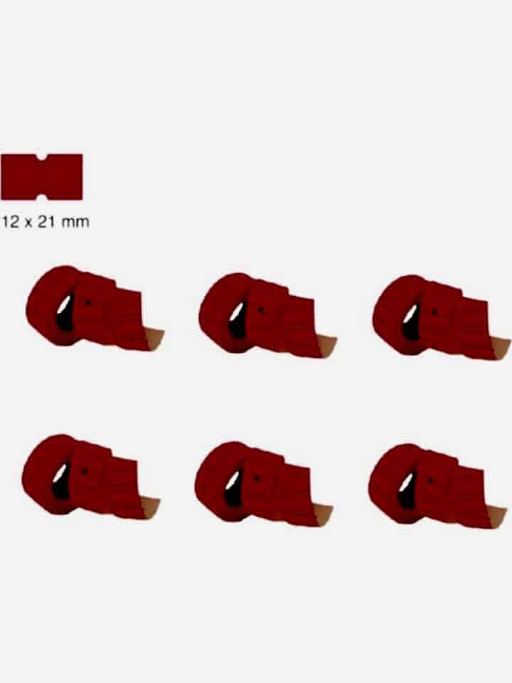 Tanex 12x21 Mm Çizgili Flo Kırmızı Fiyat Etiketi 6 Lı Paket