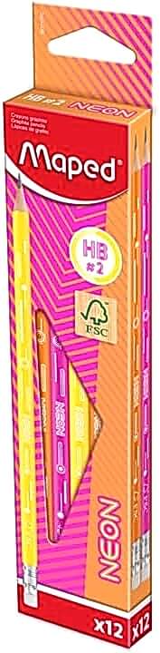 Maped Black Peps Neon Fsc Silgili Kurşun Kalem