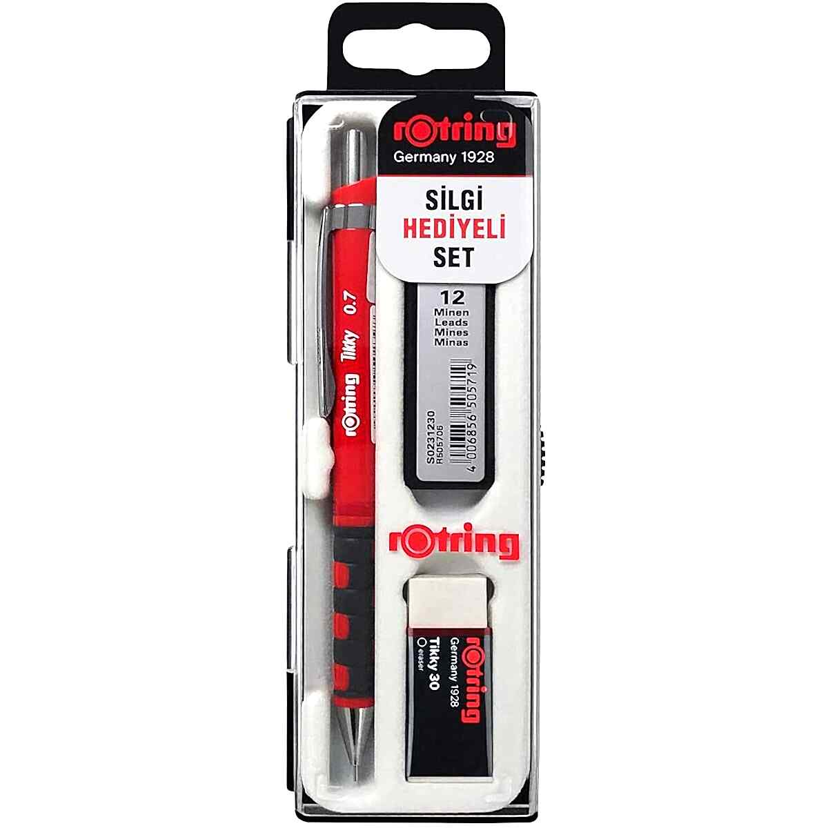 Rotring Tikky Min Silgi 3 Lü Okul Seti 0.7 Kırmızı