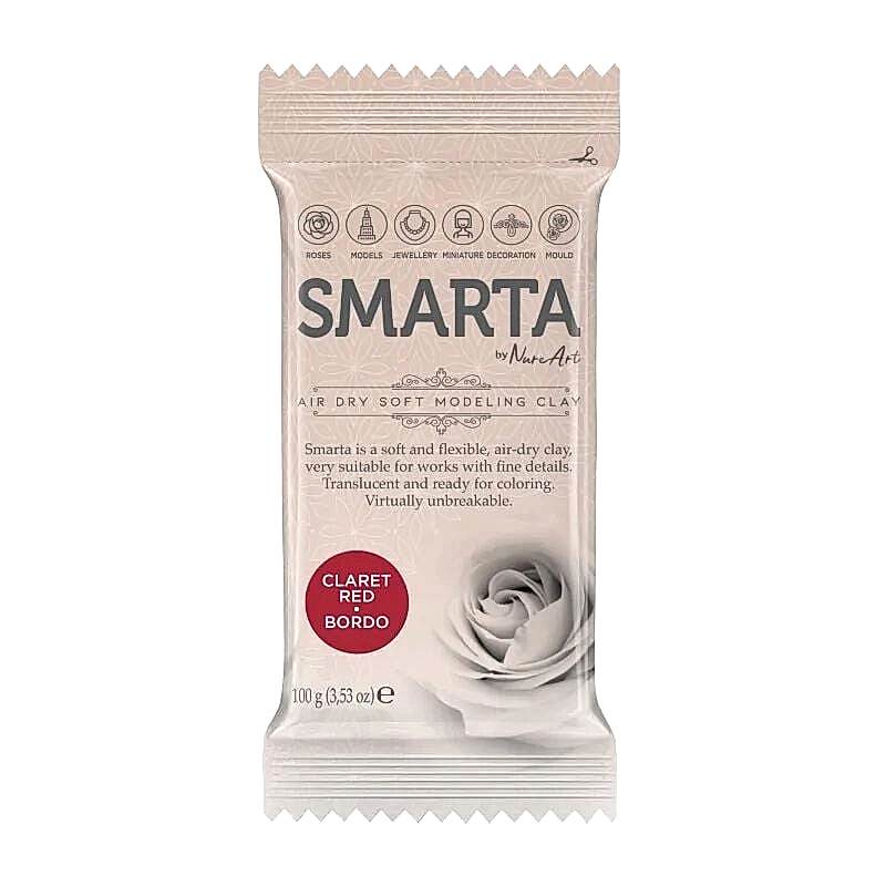 Nureart Smarta Havayla Kuruyan Modellemel Hamuru Bordo 100 Gr