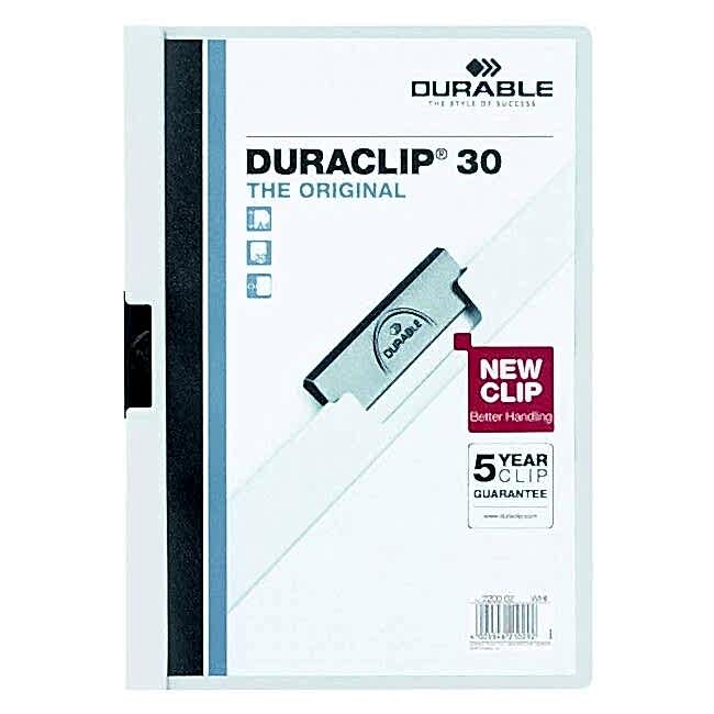 Durable Duraclip Original 30 Sayfa Kapasiteli Beyaz