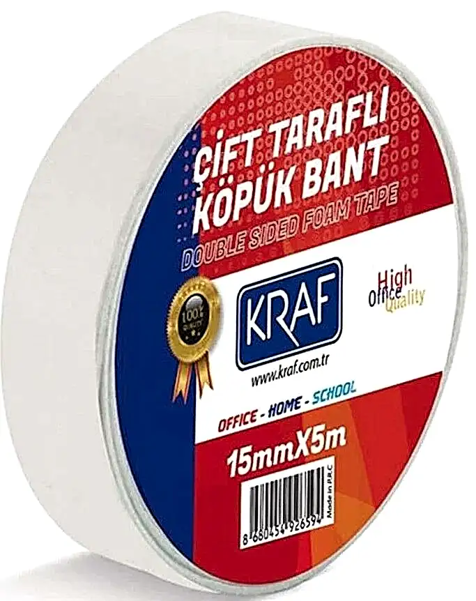 Kraf Çift Taraflı Köpük Bant 15 Mm x 5 M 5015G