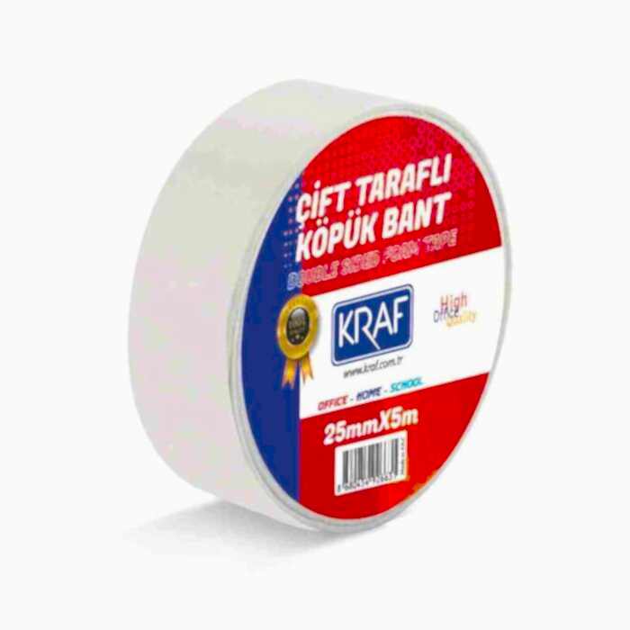 Kraf Çift Taraflı Köpük Bant 25 Mm x 5 M 5025G