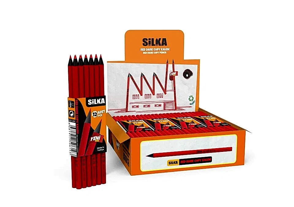 Silka Yuvarlak Dark Kırmızı Kaplamalı Kopya Kalemi