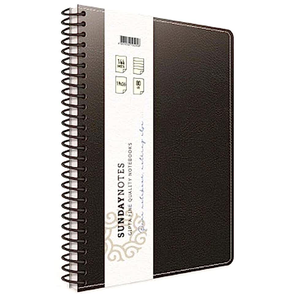 Gıpta Sunday Notes Spiralli Deri Kapak Defter A4 140 Yaprak  Kareli