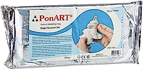 PonART Seramik Kil 500gr Beyaz