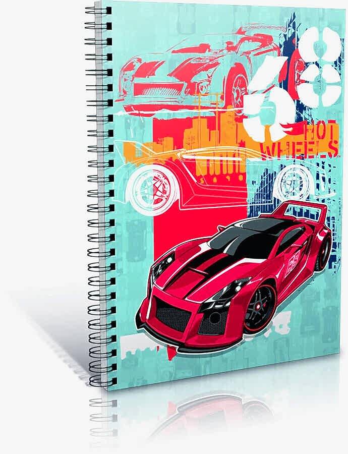 Gıpta Hot Wheels Spiralli A6 Karton Kapak Defter 80 Yaprak Çzigili