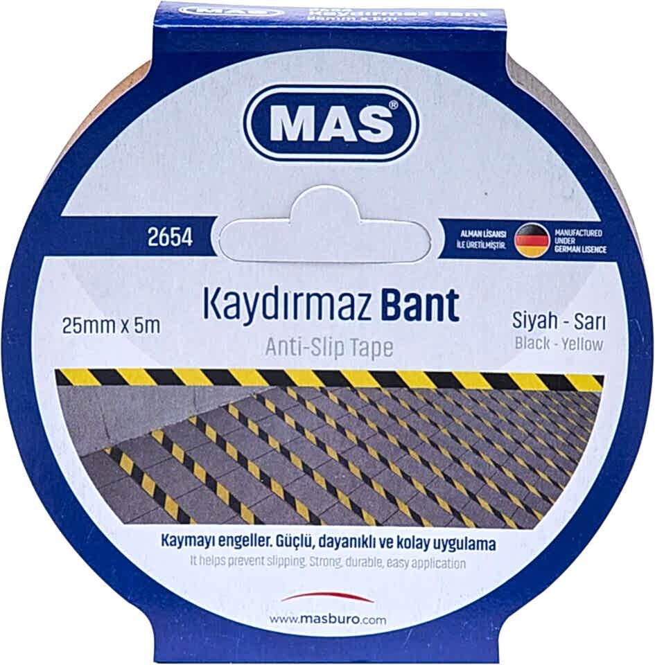 Mas Kaydırmaz Bant 25Mmx5M Sarı&Siyah