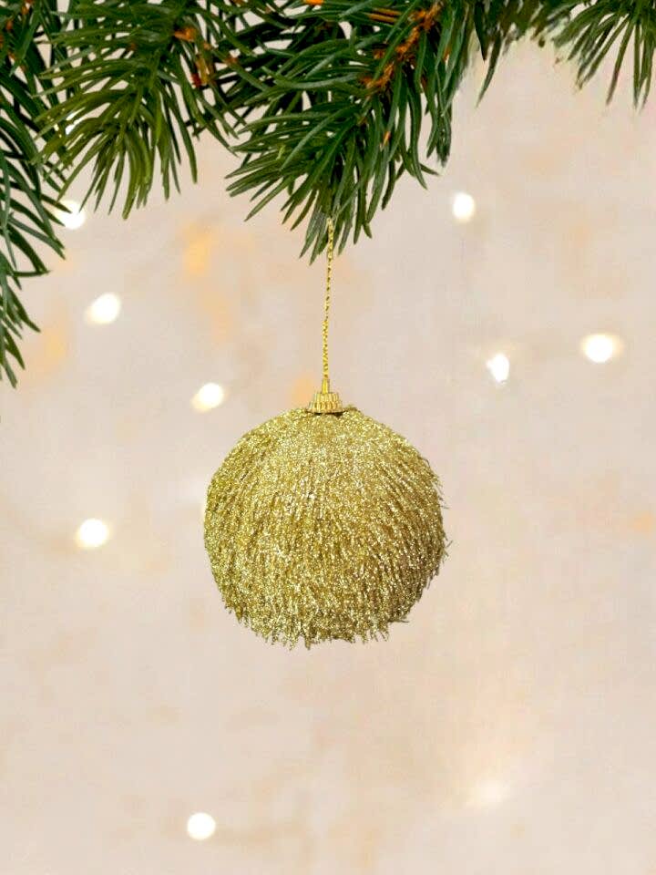 Astaş Simli Püsküllü Top 8 Cm Altin