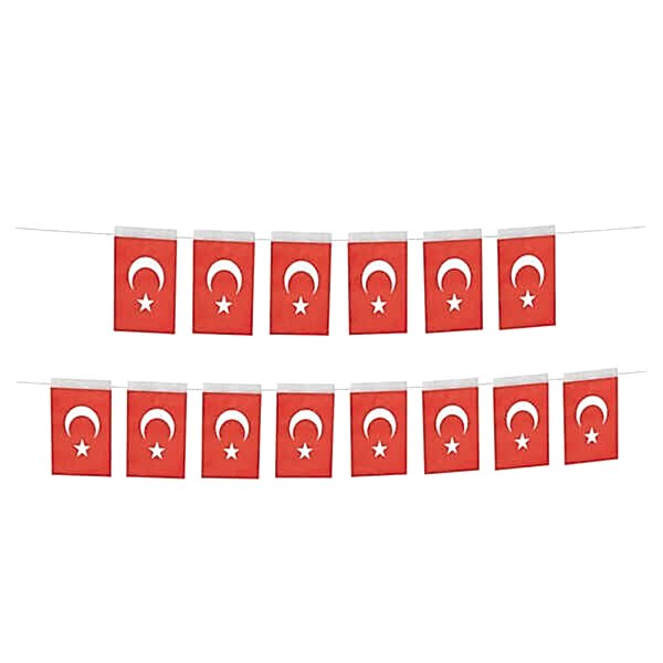 Buket Orta İpli Bayrak 50 Li Türk 8x13 Cm
