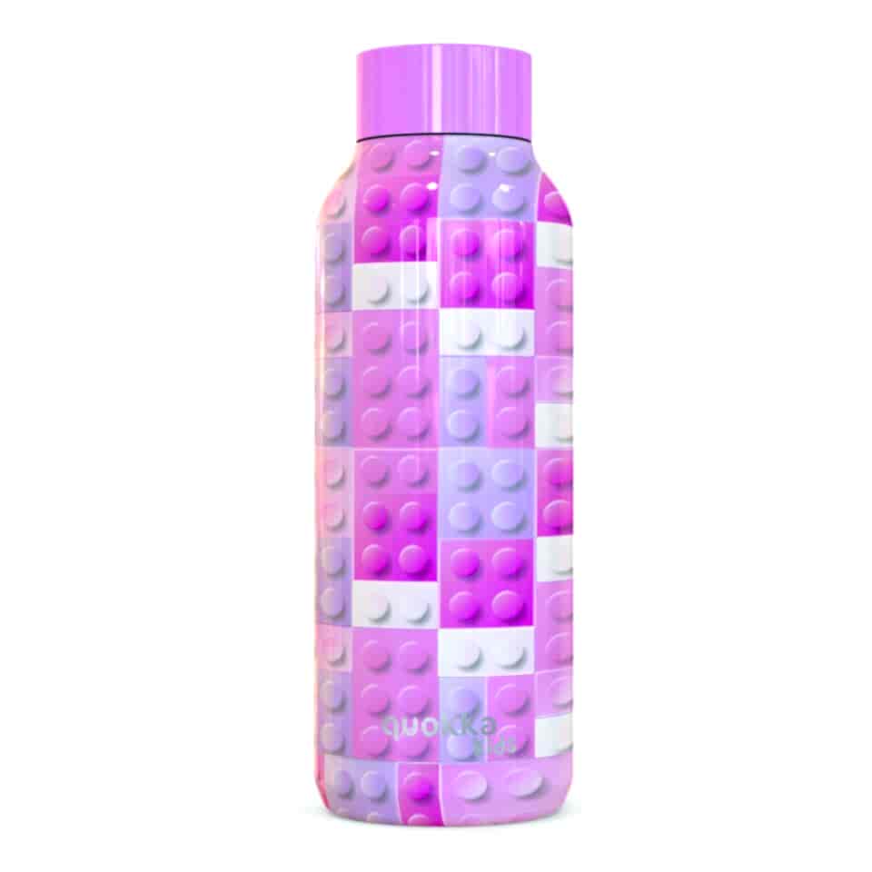 Taros Quokka Stainless Steel Bottle Solid Pink Brıcks 510 ML
