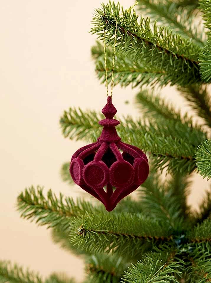 Astaş Kadife Sarkit Süs Bordo 10 Cm