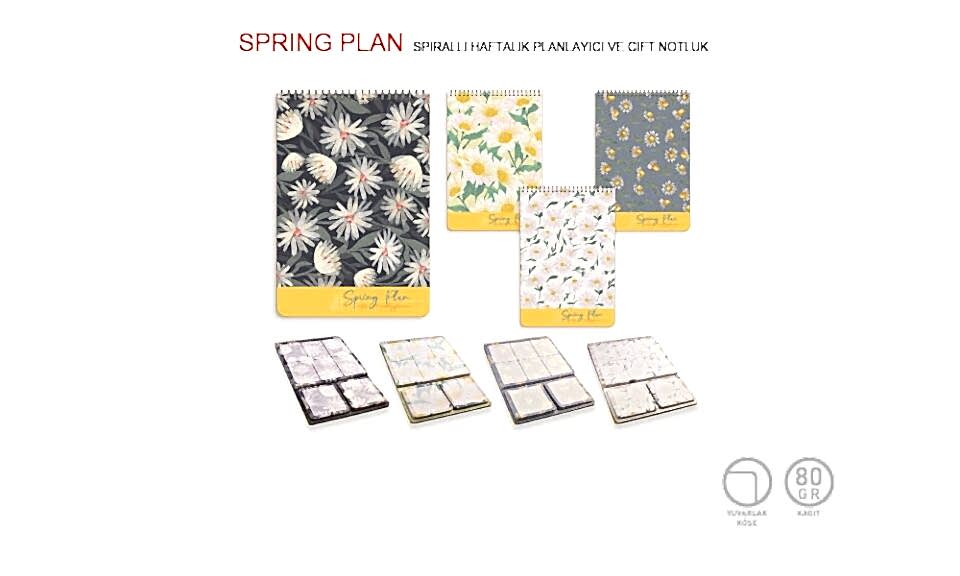 Gıpta Spring Plan Spiralli Haftalık Planlayıcı Ve Çift Notluk A4 54 Yaprak