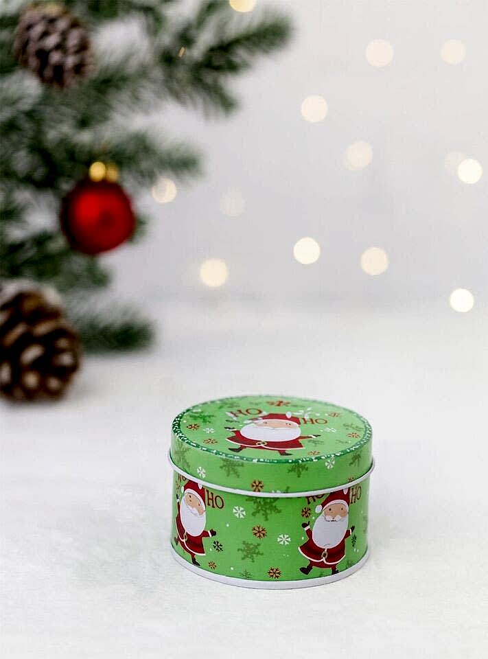 Astaş Yilbasi Desenli Yuvarlak Hediye Kutusu