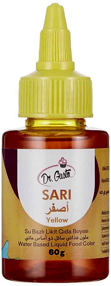 Dr. Gusto Su Bazlı Likit Gıda Boyası 60 Gr Sarı