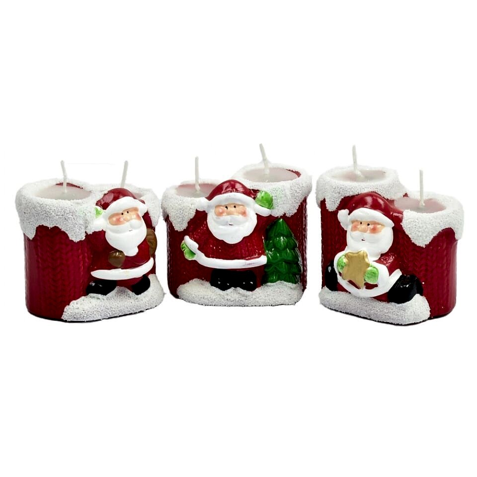 Taros Noel Baba Çift Mumlu Biblo