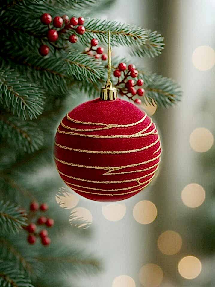 Astaş Altin Seritli Kadife Top Bordo 12 Cm 2 Li