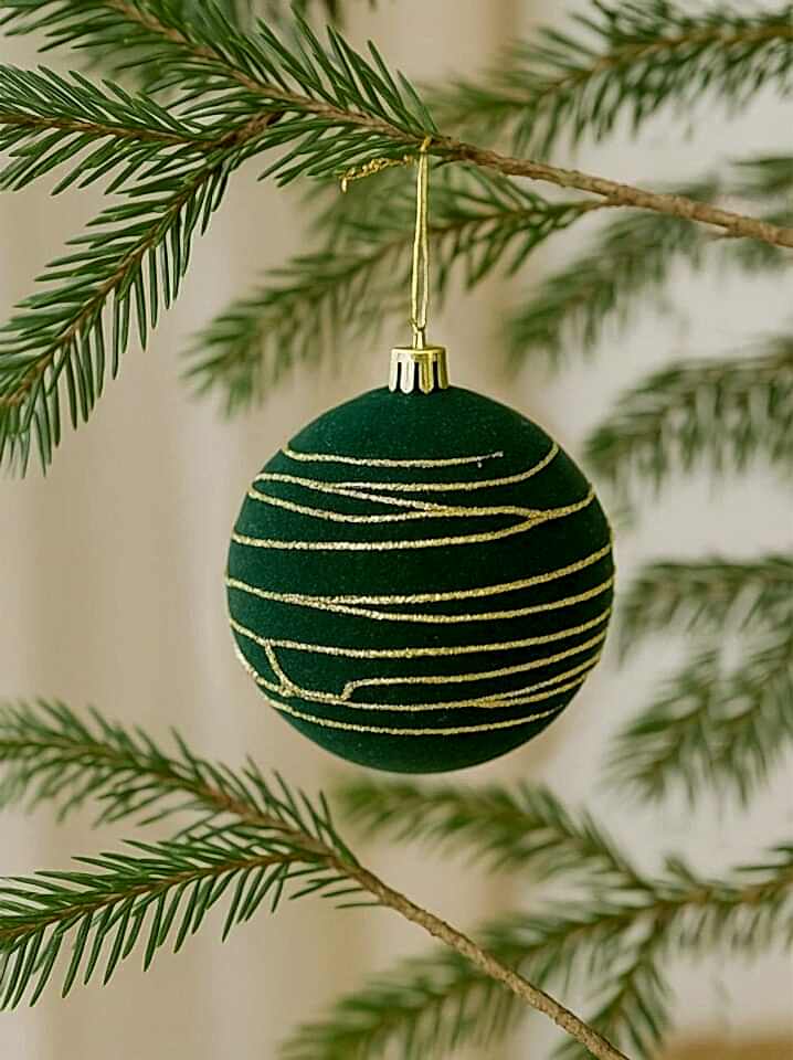 Astaş Altin Seritli Kadife Top Yesil 12 Cm 2 Li