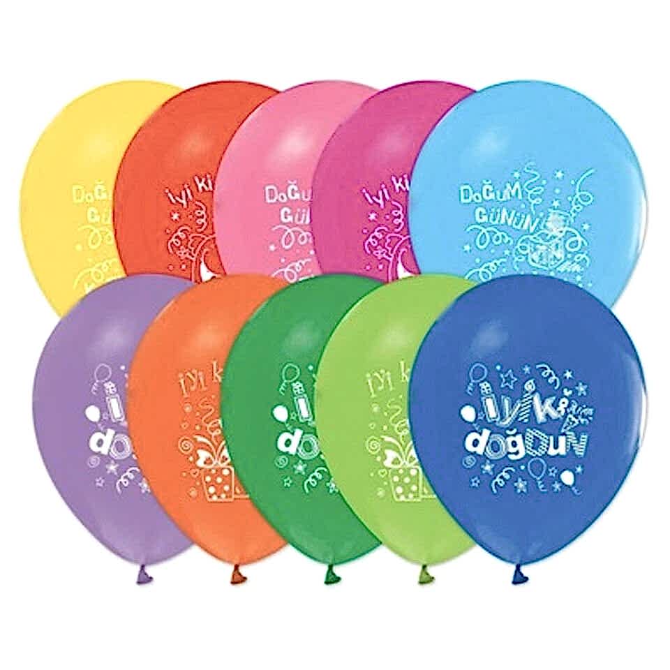 Balon 12'' Doğum Günü Baskılı 9 Lu&nbsp;&nbsp;&nbsp;&nbsp;