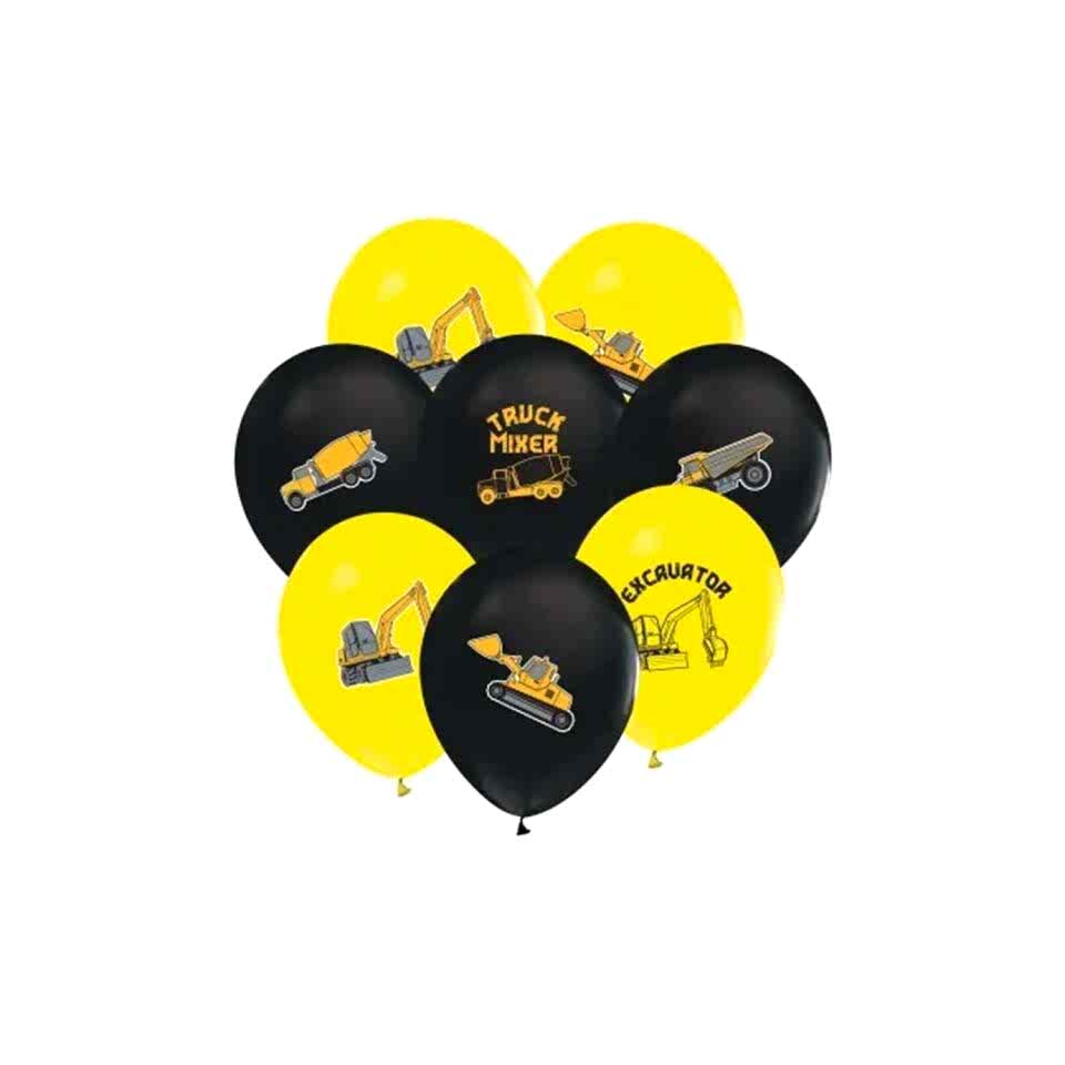 Balon 12'' İnşaat Baskılı 8 Li&nbsp;&nbsp;&nbsp;&nbsp;