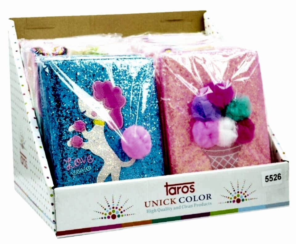 Taros Unick Color Simli Ponponlu Lüks Hatıra Defteri