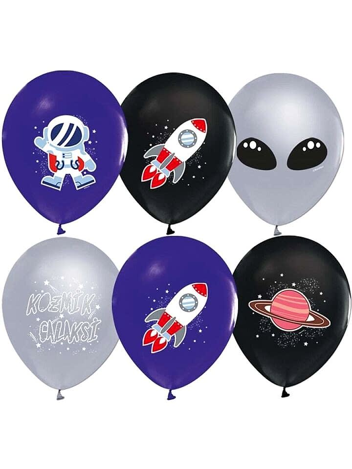 Balon 12'' Kozmik Galaksi Baskılı 8 Li&nbsp;&nbsp;&nbsp;&nbsp;
