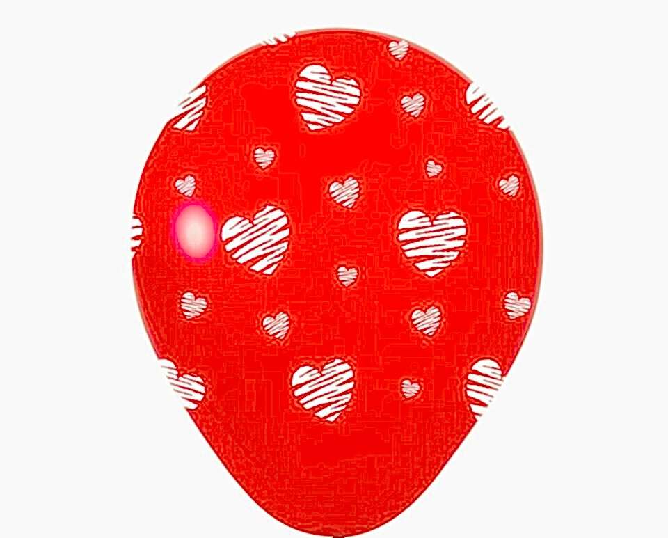 Balon 12'' Çepeçevre Kalpler Baskılı Kırmızı 8 Li&nbsp;&nbsp;&nbsp;&nbsp;