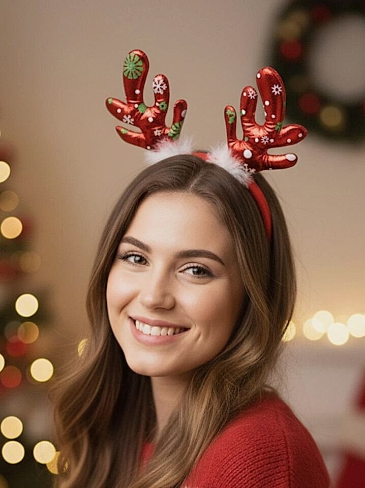 Astaş Yılbaşı Motifli Boynuzlu Taç