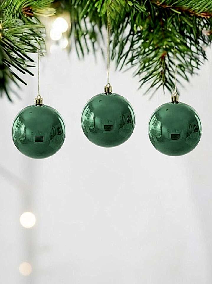 Astaş Yilbasi Topu Koyu Yesil 8 Cm 6 Li