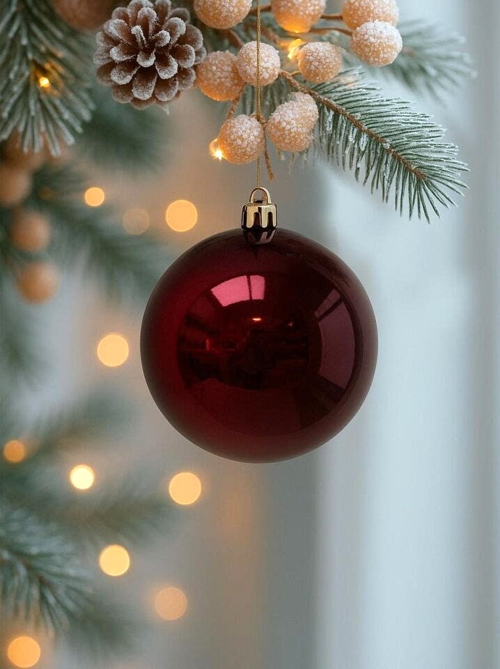 Astaş Yilbasi Topu Bordo 8 Cm 6 Li