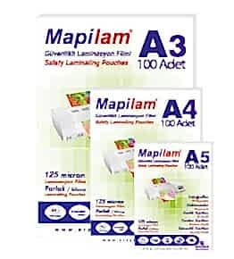 Mapilam Parlak Laminasyon Filmi 125 Micron A5 100 Adet