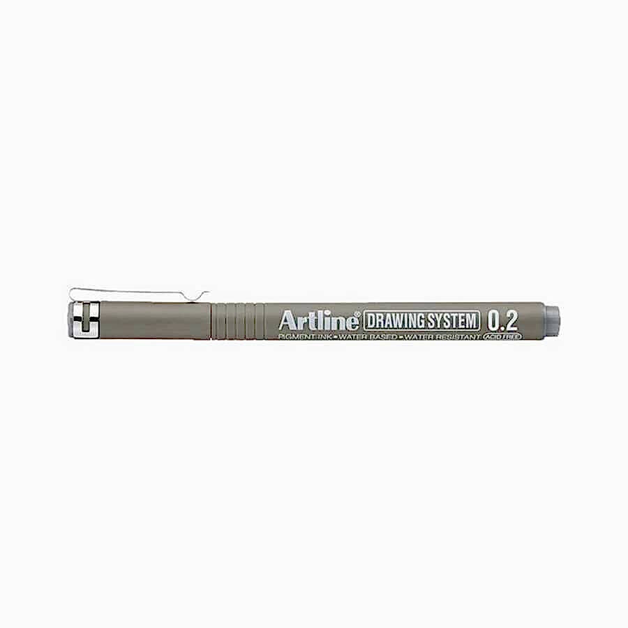 Artline Drawing System 0.2 Çizim Kalemi Uç:0,2 Mm Grey