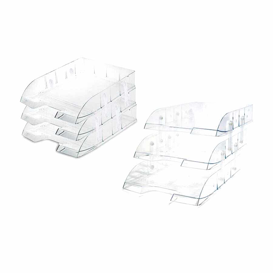 Mas Evrak Rafı 3 Katlı Mafsallı Set Şeffaf