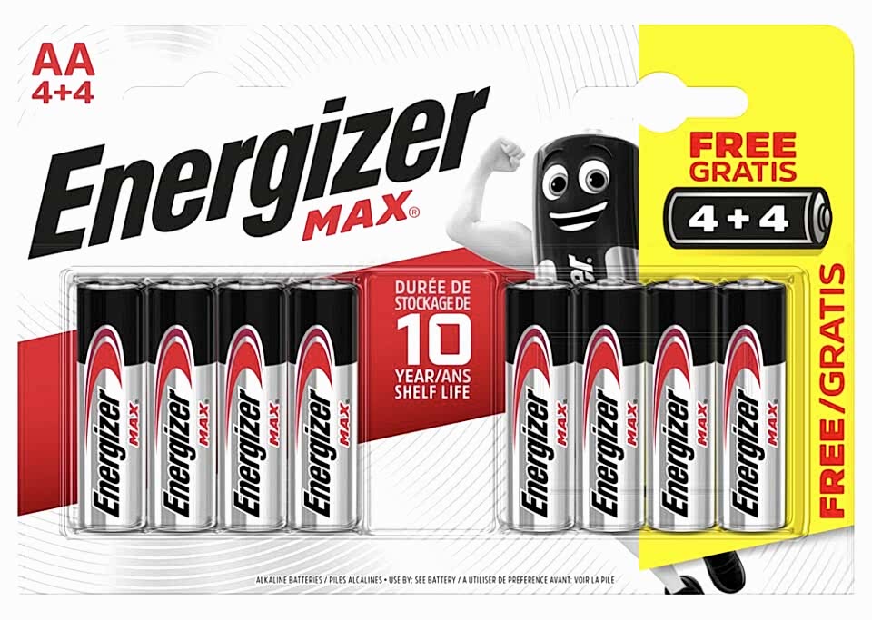 Energizer Pil Max Alk AA BP 8 Li 4+4