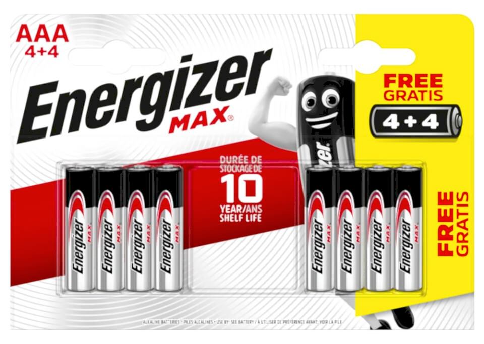 Energizer Pil Max Alk AAA Bp 8 Li 4+4