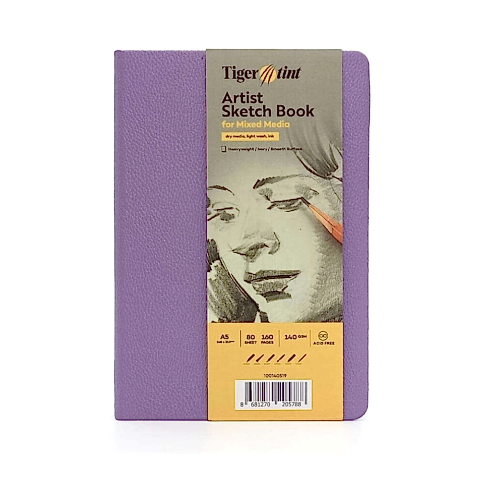 Güven Art Tigertint Eskiz Defteri Sert Kapak 140 Gr A5 80 Yaprak Lila 100140519