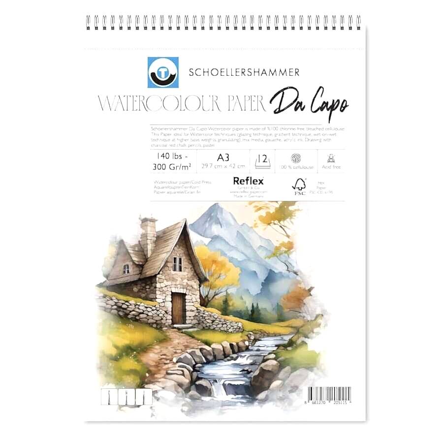 Güven Art Schoellershammer Da Capo Watercolour Pad 300 Gr A3 12 Yaprak