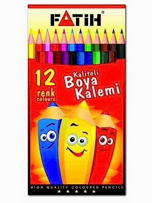 Fatih Kuru Boya Kalemi 12 Renk Tam Boy