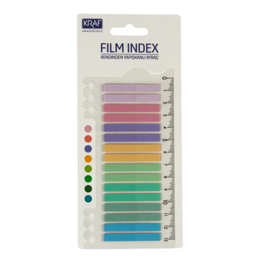 Kraf İndex Film 6x45 Mm 20 Yaprak Cetvelli Bright Color 16645-1