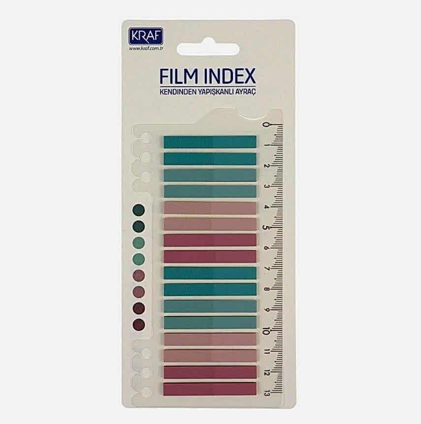 Kraf İndex Film 6x45 Mm 20 Yaprak Cetvelli Morandı Color 16645-2