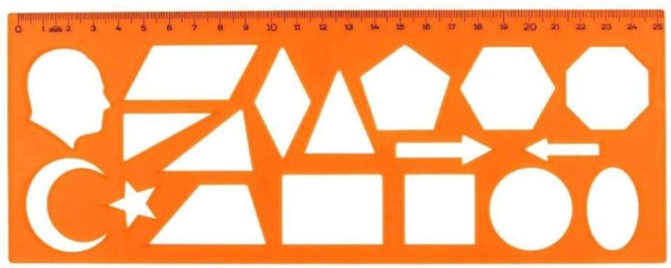 Hatas Geometrik Şekiller Şablonu 25 Cm
